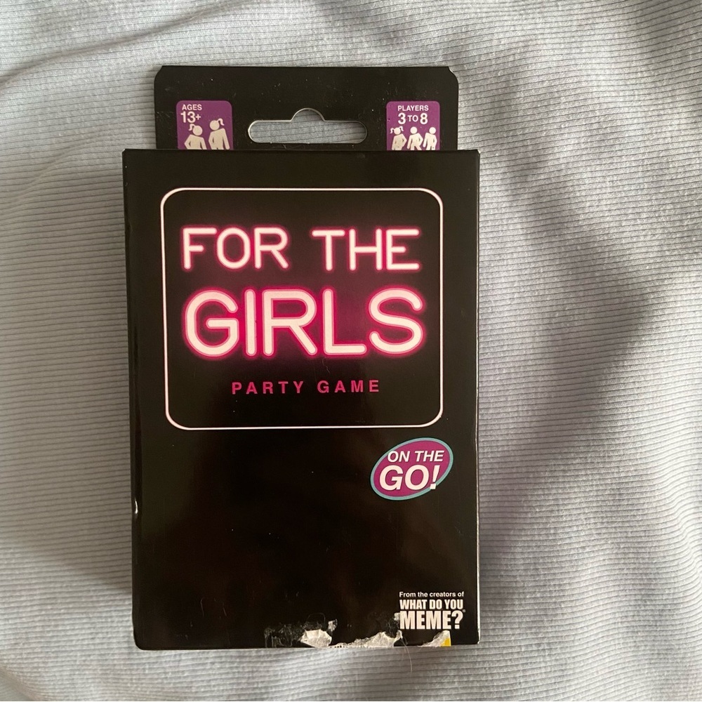 For the girls party card game on the go new in box